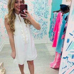 Lilly Pulitzer | Dresses | Nwt Lilly Pulitzer Adalee Shift Dress Resort  White Pearl Ruffle 8 | Poshmark